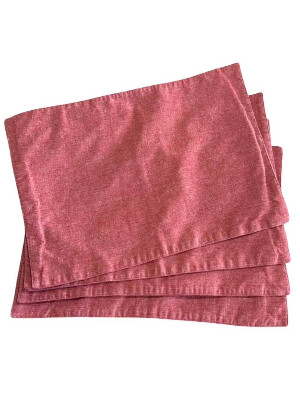 Aman Red Woven Farmhouse Textile Rectangular Placemats Set of 4